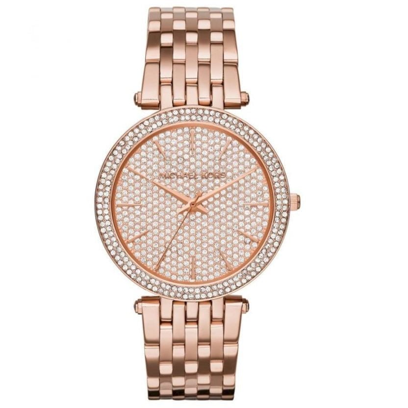 Michael Kors Ladies Darci Rose Gold Pave Watch - MK3439